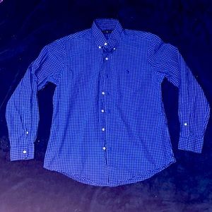 Ralph Lauren Blue Checkered Casual Button Down Shirt